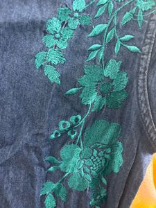 Denim Embroidered Dress