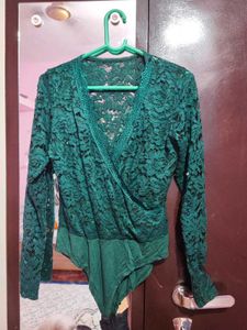 Green Lace Bodysuit