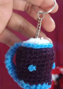 Crochet Coffee Mug Keychain