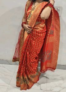 Elegant Red Banarasi Saree