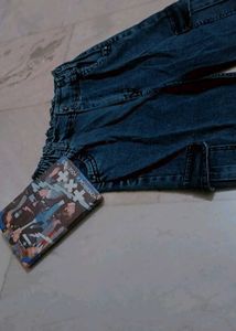 Blue Denim Cargo Jeans