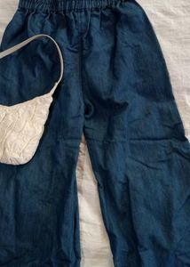 Korean Blue Y2k Trousers.