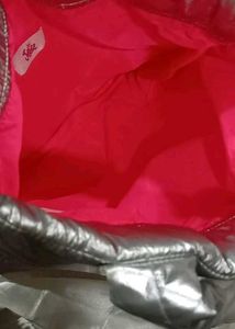 Justice Silver Puffer Tote Bag