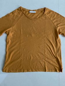 Mango Branded Mustard Casual T-shirt