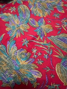 5 Metres Red Floral Fabric