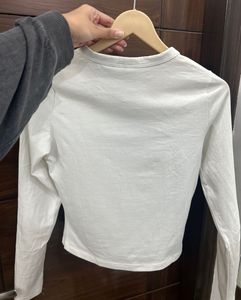 H&amp;m White Long Sleeve Top