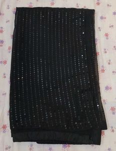 Elegant Black Sequin Saree