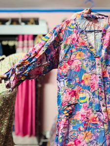 Floral Print Tunic Top
