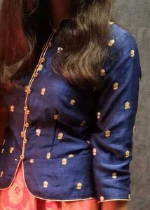 Women Blue Jacket Cum Blouse