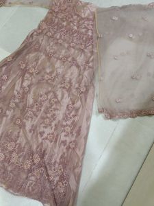 Net Semi Stitched Gown