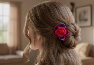 Crochet Flower Hair Clip