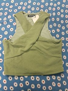 Sage Green Crossneck Brand New Sleeveless Top