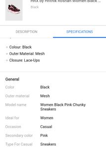 HRX Black Chunky Sneakers