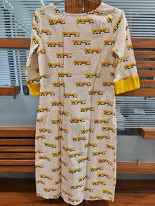 Orchre And White Kurta