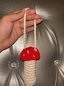 Crochet Mushroom Keychain(lipstick Holder)