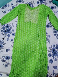 Green Floral Print Kurti