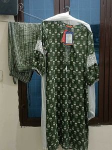 Green Floral Kurta Set