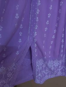 Lavender Anarkali 3 PC Suit