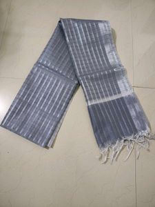 Elegant Grey Silk blended Striped Dupatta