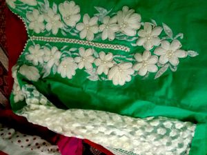Green White Salwar Suit