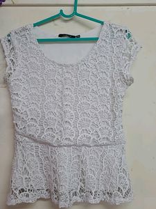 Crochet White Top Bust 32 to 34 inches