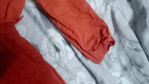dusty Orange Colour Top For Women Peplum To