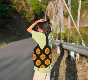 Crochet sunflower Tote