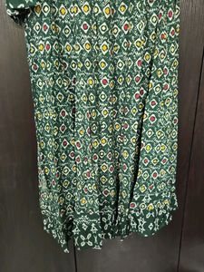 Boho Green Print Dress