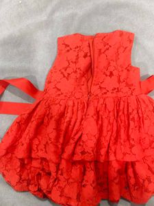 Adorable Red Lace Baby Dress