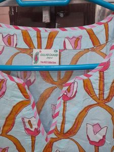 PINK BLUE COTTON KURTA