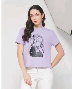 Anime Graphic Lavender T-Shirt