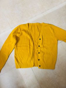 Yellow Knit Cardigan