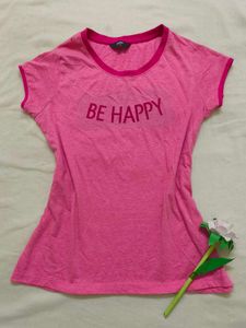 Max "Be Happy" Pink T-Shirt