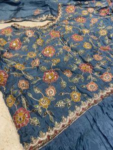 blue gown with dupatta