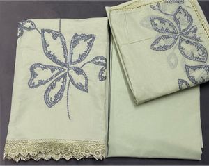 Lime Green Cotton Embroidery Suit