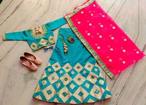 Teal & Pink Lehenga Set