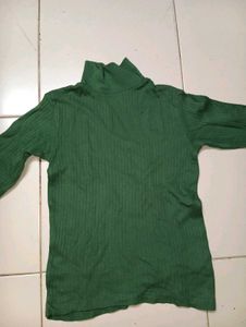 Green Ribbed Turtleneck