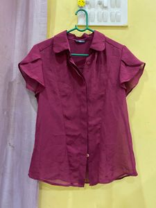 Burgundy Chiffon Top