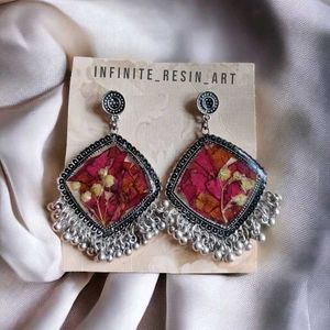 Elegant Handmade Resin Jhumka Earrings
