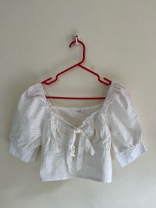 Pinteresty White Cotton Top