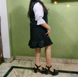 Striped Shirt Dress korean