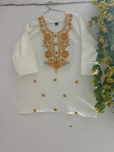 Chikankari Kurti &amp; Cotton Floral Printed Short Kur