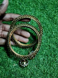 Ethnic Gold Tone Bangles with Jingle Charms