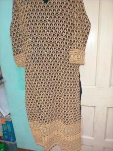 Golden Chikon Kari Kurta Set