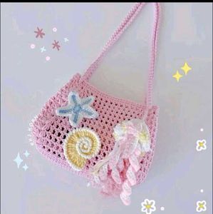 Pink Crochet Handbag
