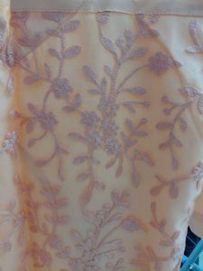Peach Embroidered Up Down Short Kurti