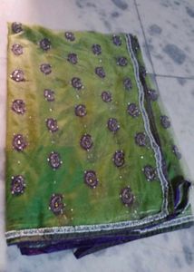 Heavy Embroidery Work Net Saree