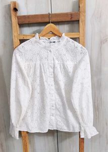 White Embroidered Top size-38