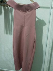 Pink Midi Dress with Slit