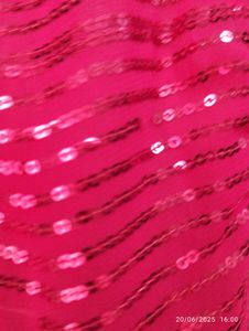 Red. Sequin Saree